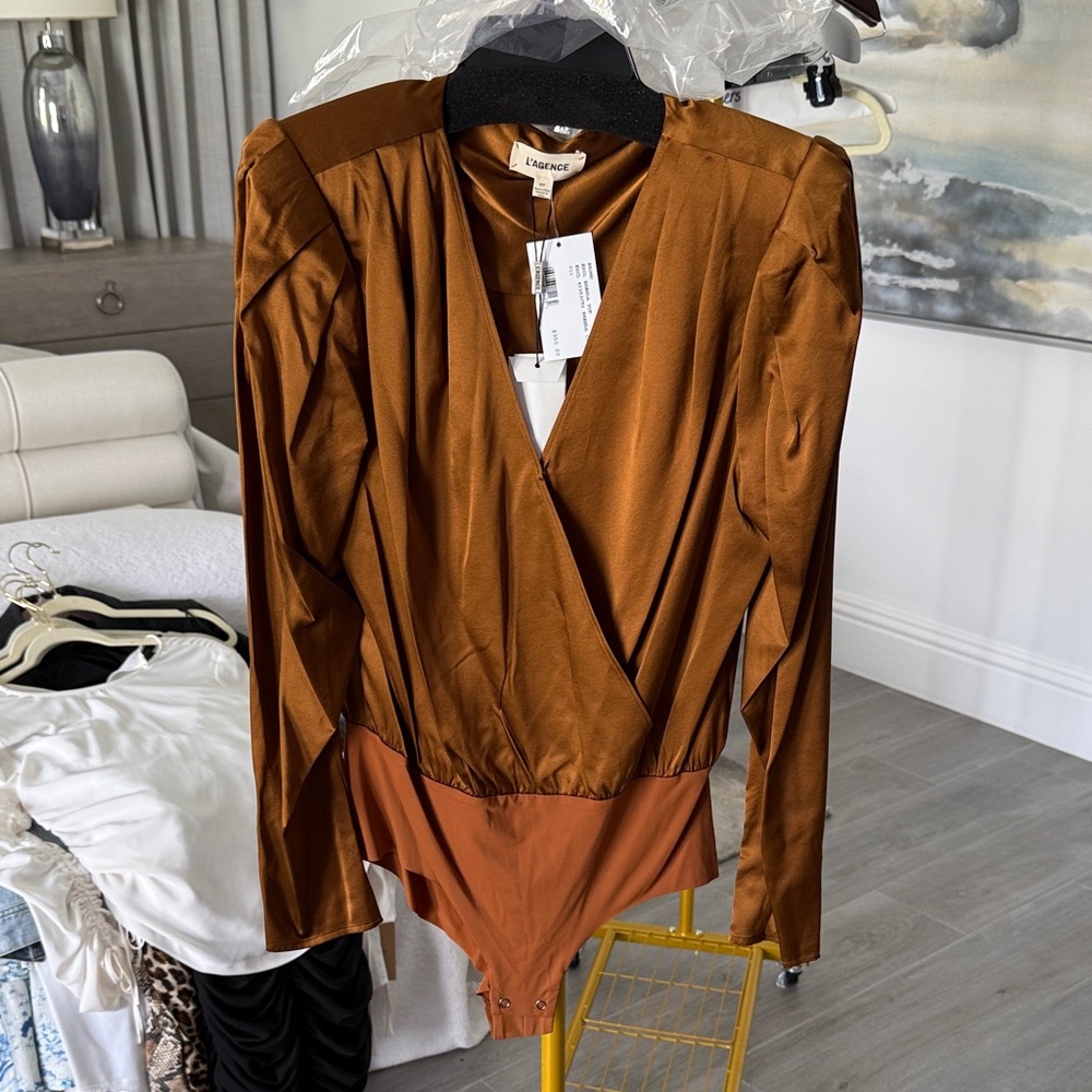 L’agence  Copper V-Neck Bodysuit